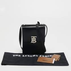 Pre Owned Burberry Black Leather Robin Crossbody Bag