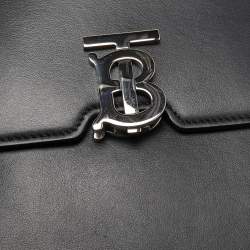 Pre Owned Burberry Black Leather Robin Crossbody Bag