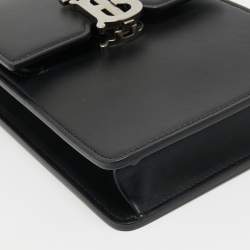 Pre Owned Burberry Black Leather Robin Crossbody Bag