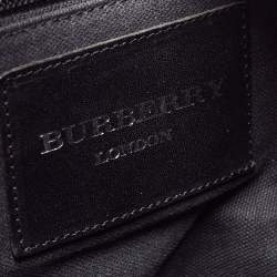 Pre Owned Burberry Black Pebbled Leather Hobo