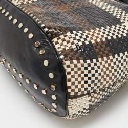Pre Owned Kenzo Multicolor Woven Leather Hobo