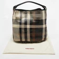 Pre Owned Kenzo Multicolor Woven Leather Hobo