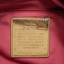 Pre Owned Coach Beige/Brown Op Art Canvas and Patent Leather Madison Julianne Shoulder Bag