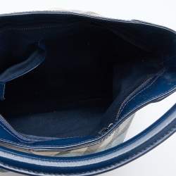 Pre Owned Burberry Blue Nova Pop Check PVC and Patent Leather Craigwell Hobo