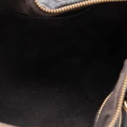 Pre Owned Burberry Brown/Beige Haymarket Check Coated Canvas and Leather Boston Bag