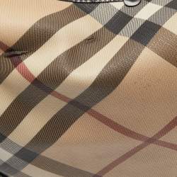 Pre Owned Burberry Black/Beige Nova Check Coated Canvas and Leather Barton Hobo