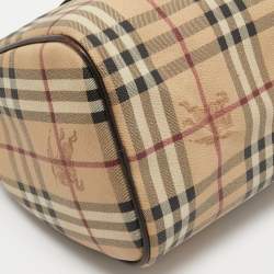 Pre Owned Burberry Brown/Beige Haymarket Check PVC Small Chester Bowling Bag