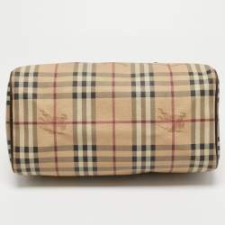 Pre Owned Burberry Brown/Beige Haymarket Check PVC Small Chester Bowling Bag