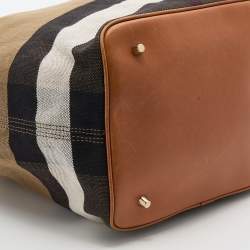 Pre Owned Burberry Multicolor Mega Check Canvas and Leather Medium Ashby Hobo