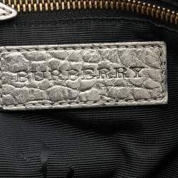 Pre Owned Burberry Silver Leather Crossbody Bag