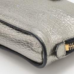 Pre Owned Burberry Silver Leather Crossbody Bag