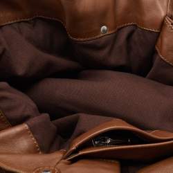 Pre Owned Burberry Brown Leather Hobo