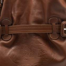Pre Owned Burberry Brown Leather Hobo
