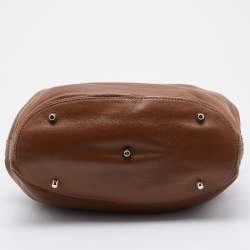 Pre Owned Burberry Brown Leather Hobo