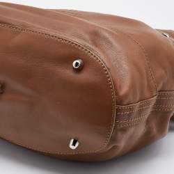 Pre Owned Burberry Brown Leather Hobo