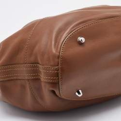 Pre Owned Burberry Brown Leather Hobo