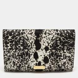 Burberry Black/White Calfhair and Leather Roslin Oersized Clutch Burberry |  TLC