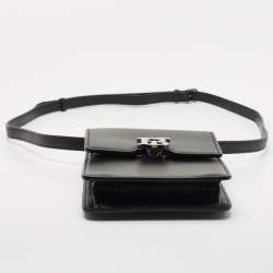 Pre Owned Burberry Black Leather Robin Crossbody Bag