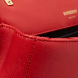 Pre Owned Burberry Red Quilted Leather Small Lola Chain Shoulder Bag
