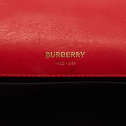 Pre Owned Burberry Red Quilted Leather Small Lola Chain Shoulder Bag