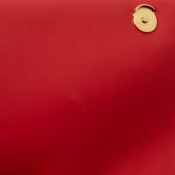 Pre Owned Burberry Red Quilted Leather Small Lola Chain Shoulder Bag