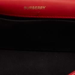 Pre Owned Burberry Red Quilted Leather Small Lola Chain Shoulder Bag