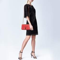 Pre Owned Burberry Red Quilted Leather Small Lola Chain Shoulder Bag