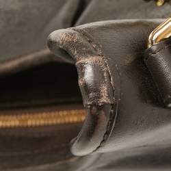 Pre Owned Burberry Dark Brown Leather Brooklyn Chain Hobo