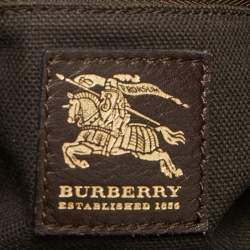 Pre Owned Burberry Dark Brown Leather Brooklyn Chain Hobo