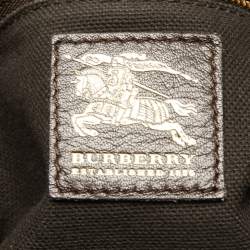 Pre Owned Burberry Dark Brown Leather Brooklyn Chain Hobo