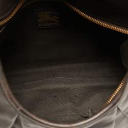 Pre Owned Burberry Dark Brown Leather Brooklyn Chain Hobo