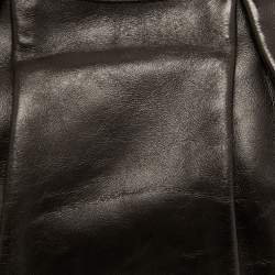 Pre Owned Burberry Dark Brown Leather Brooklyn Chain Hobo
