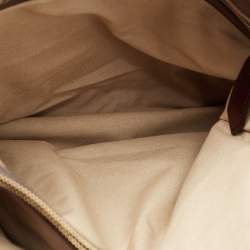 Pre Owned Burberry Burgundy House Check Fabric and Leather Large Bridle Lynher Tote