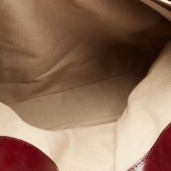 Pre Owned Burberry Burgundy House Check Fabric and Leather Large Bridle Lynher Tote