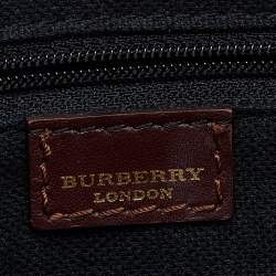 Burberry Beige/Brown Haymarket Check Coated Canvas and Leather Buckle Flap Shoulder Bag