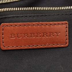 Pre Owned Burberry Beige/Tan House Check Fabric and Leather Orchard Bowler Bag