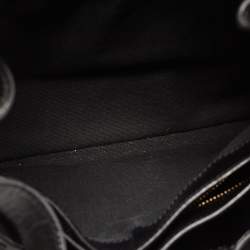 Pre Owned Burberry Black/Beige House Check Canvas and Leather Bridle Shoulder Bag