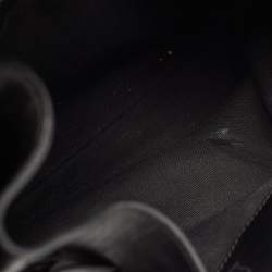 Pre Owned Burberry Black/Beige House Check Canvas and Leather Bridle Shoulder Bag