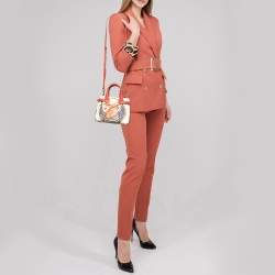 Pre Owned Burberry Multicolor Printed Leather Banner Tote