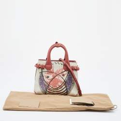 Pre Owned Burberry Multicolor Printed Leather Banner Tote