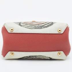 Pre Owned Burberry Multicolor Printed Leather Banner Tote