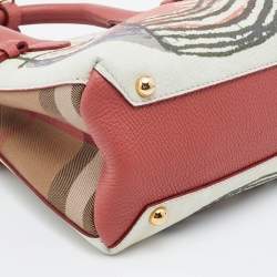 Pre Owned Burberry Multicolor Printed Leather Banner Tote