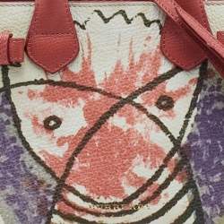 Pre Owned Burberry Multicolor Printed Leather Banner Tote