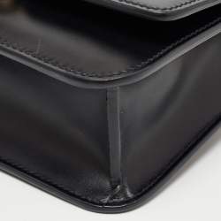 Pre Owned Burberry Black Leather TB Bum Chain Belt Bag