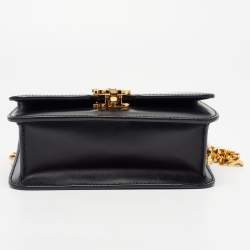 Pre Owned Burberry Black Leather TB Bum Chain Belt Bag