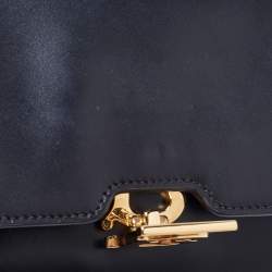 Pre Owned Burberry Black Leather TB Bum Chain Belt Bag