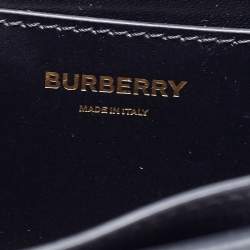Pre Owned Burberry Black Leather TB Bum Chain Belt Bag