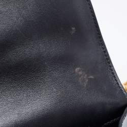 Pre Owned Burberry Black Leather TB Bum Chain Belt Bag