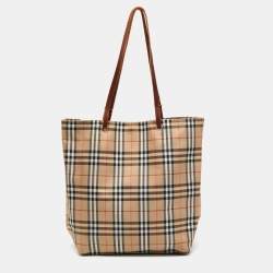 Burberry Beige/Brown Nova Check Nylon Tote