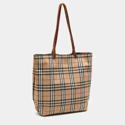 Burberry Beige/Brown Nova Check Nylon Tote